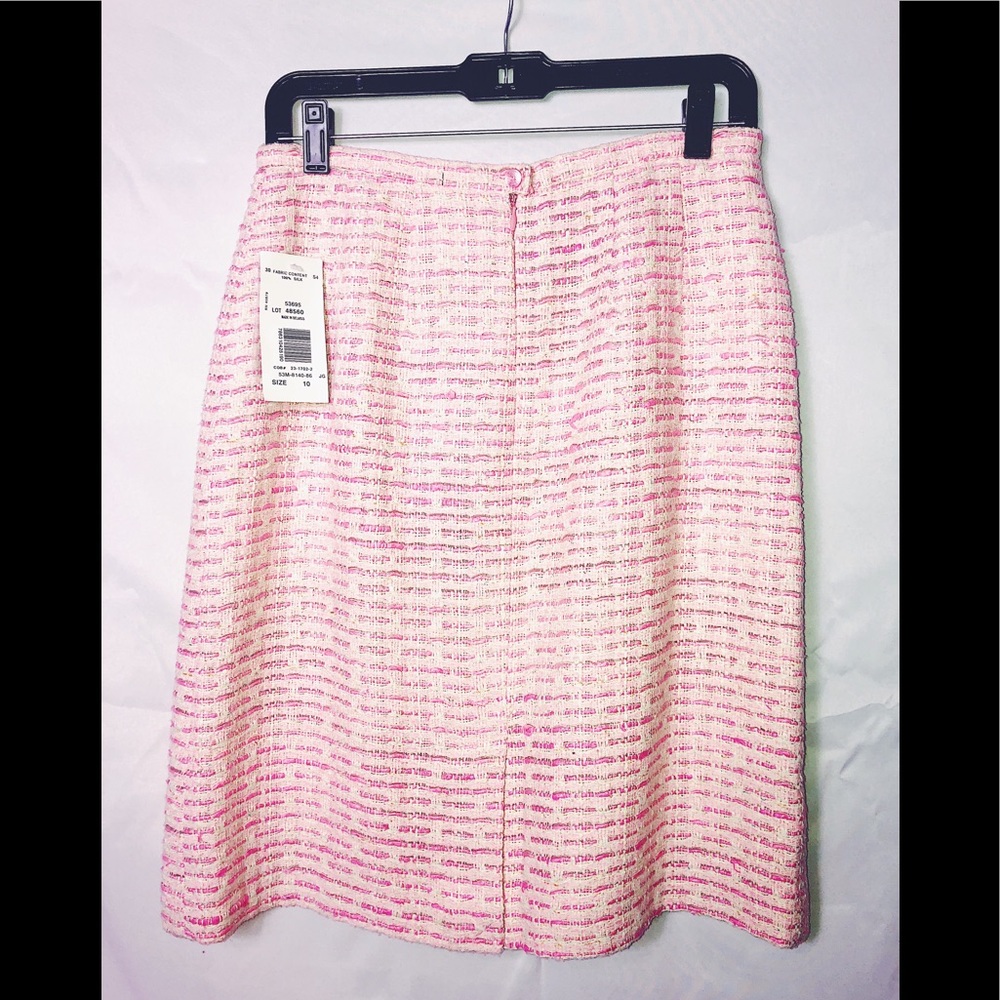 NWT tweed pink 100% silk skirt